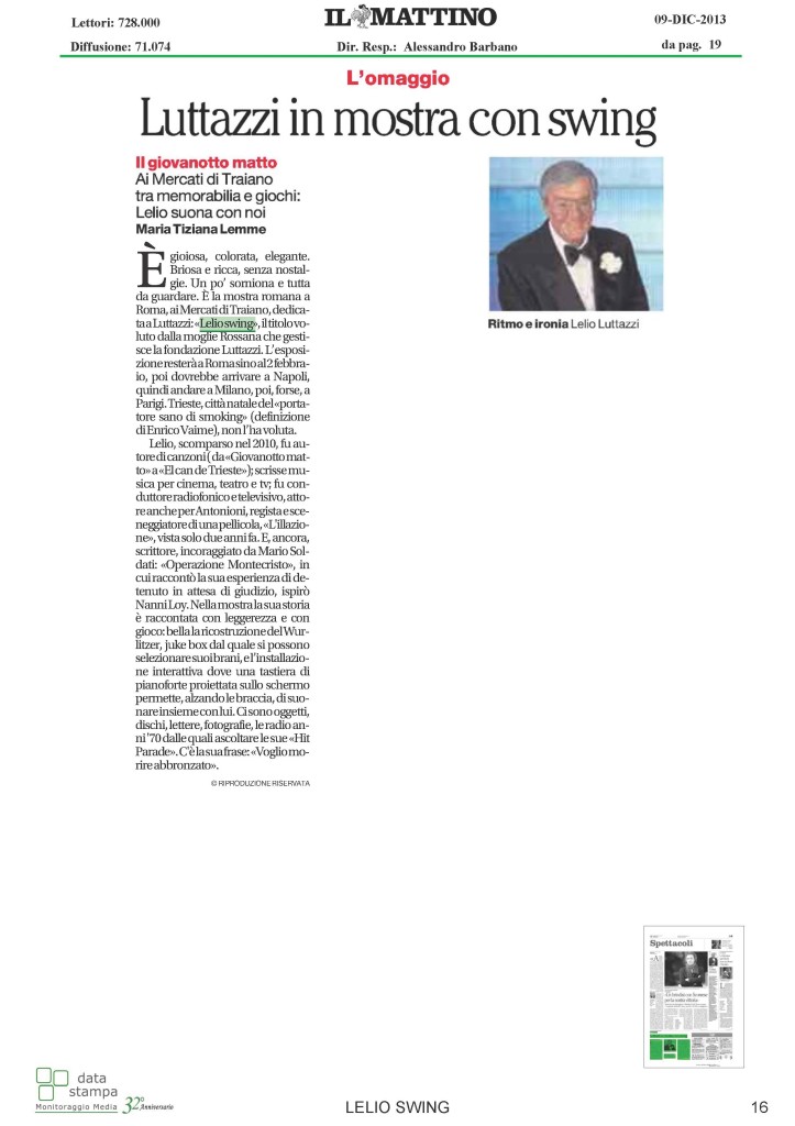 Il Mattino Luttazzi in mostra con swing
