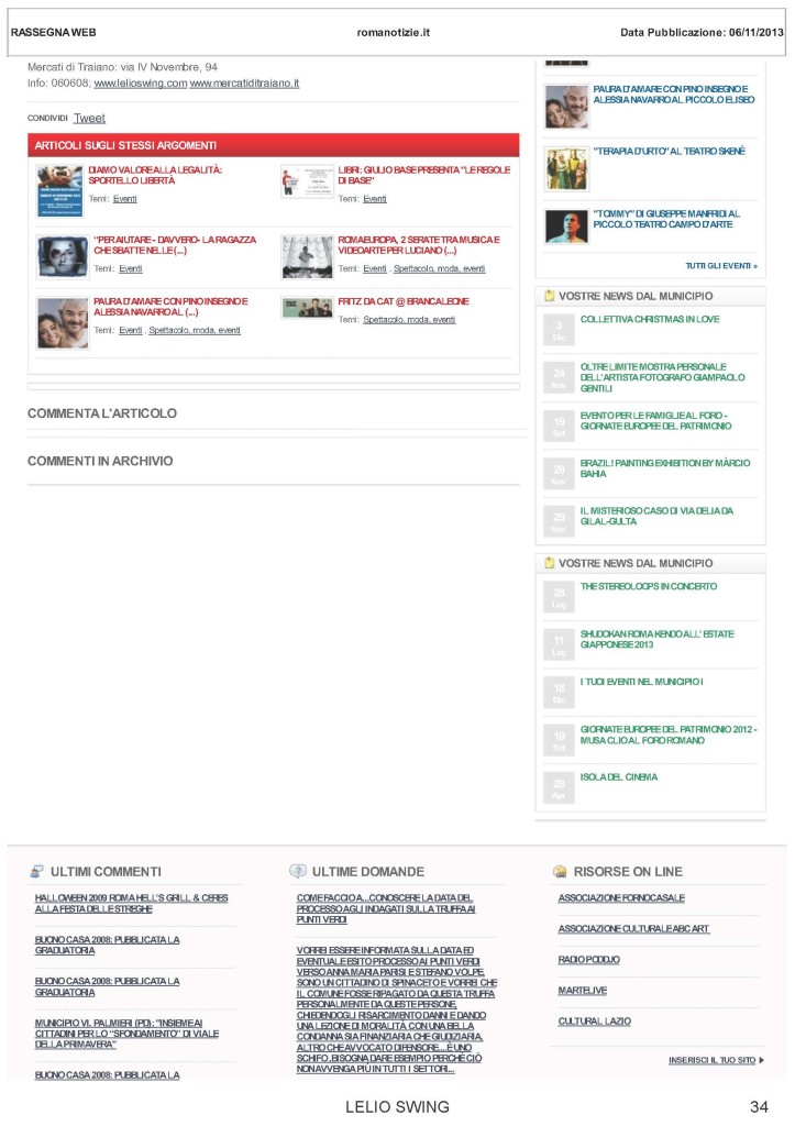 ROMANOTIZIE.IT - A ritmo di swing ai Mercati di Traiano con la mostra dedicata a Lelio Luttazzi