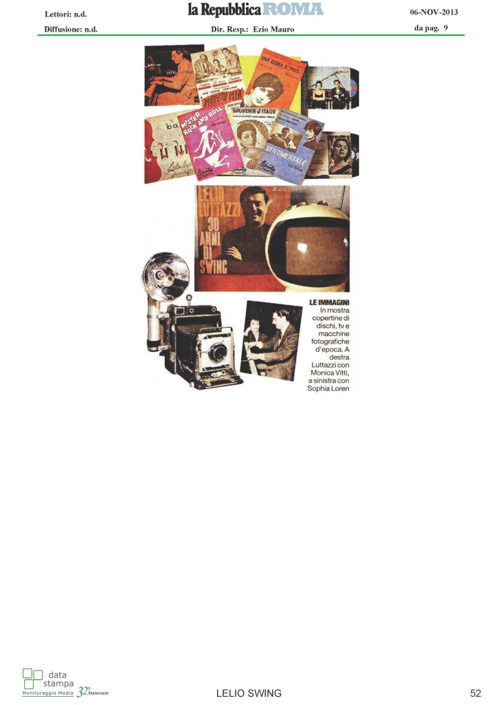 Repubblica Roma  Ai Mercati di Traiano mostra su Lelio Luttazzi e 50 anni di storia italiana - Luttazzi story